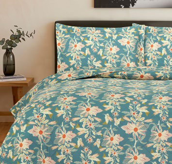 Colcha Estampada Marina Celeste