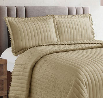 Colcha Lisa Pom Pom Beige