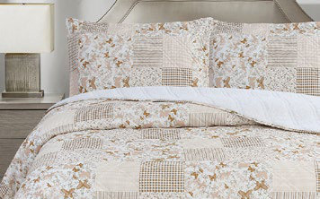 Colcha Sherpa Patchwork Beige