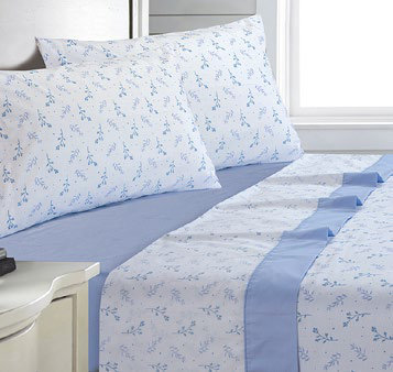 Sábanas 180 Hilos Estampadas Ramas Azul