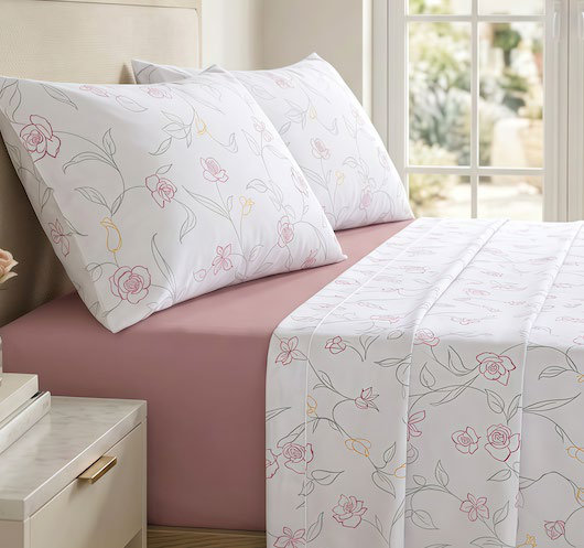 Sábanas 144 Hilos Estampadas Rosas Rosado