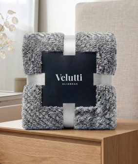 Manta Sherpa 127X152 Cm Gris Jaspeado