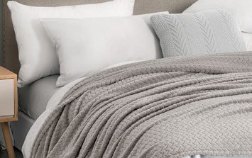 Frazada Jacquard Flannel Gris