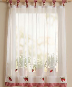 Velo Cocina 120X135 Cm Frutilla Rojo