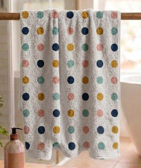 Toalla Estampada Baño 70X135 Cm Perlas Colores