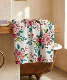 Toalla Estampada Mano 45X75 Cm Gloria Rosa