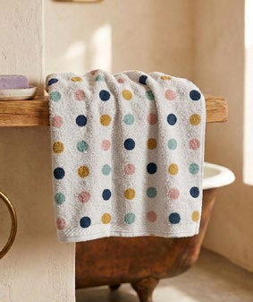 Toalla Estampada Mano 45X75 Cm Perlas Colores