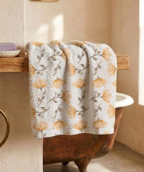 Toalla Estampada Mano 45X75 Cm Pétalos Amarillo