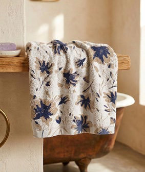 Toalla Estampada Mano 45X75 Cm Petunia Azul